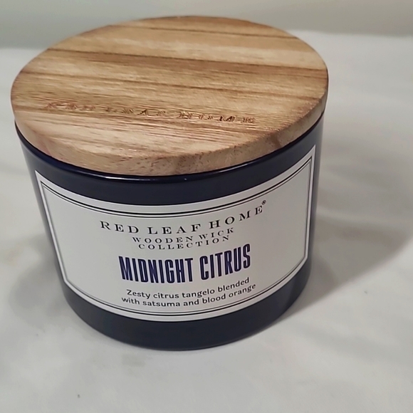 cylinder explain Ritual red leaf home wooden wick candle musical Barren